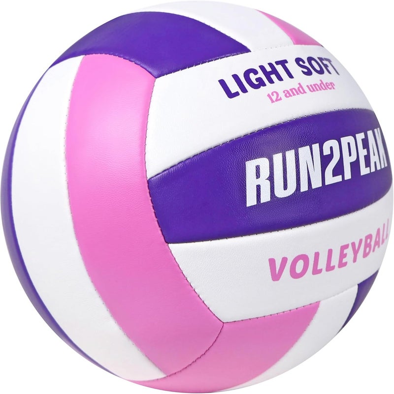 RUN2PEAK Light Soft Volleyball - Light Volleyball Designed for Beginners Kids Youth Teen - Lightweight Volleyballs for Indoor Outdoor Beach Backyard Official Size 5 Training Volley Ball - Image 2